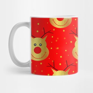 FUNNY Red Nose Reindeer Pattern Mug